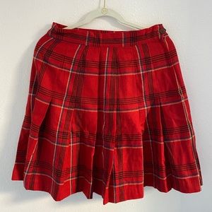 Vintage Red Plaid Pleated Schoolgirl skirt